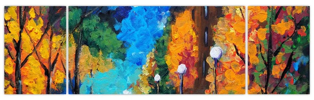 Obraz - Kochankowie, Pointillismus (170x50 cm)