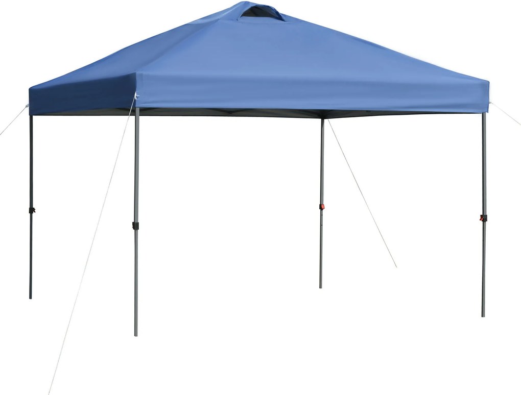 Outsunny Pawilon ogrodowy, składany pawilon, namiot festynowy, namiot ogrodowy w zestawie z kołkami i linami, tkanina Oxford, 2,95 x 2,95 x 2,64 m, Niebieski