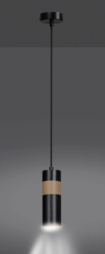 Czarna pojedyncza lampa wisząca - D101-Avezo
