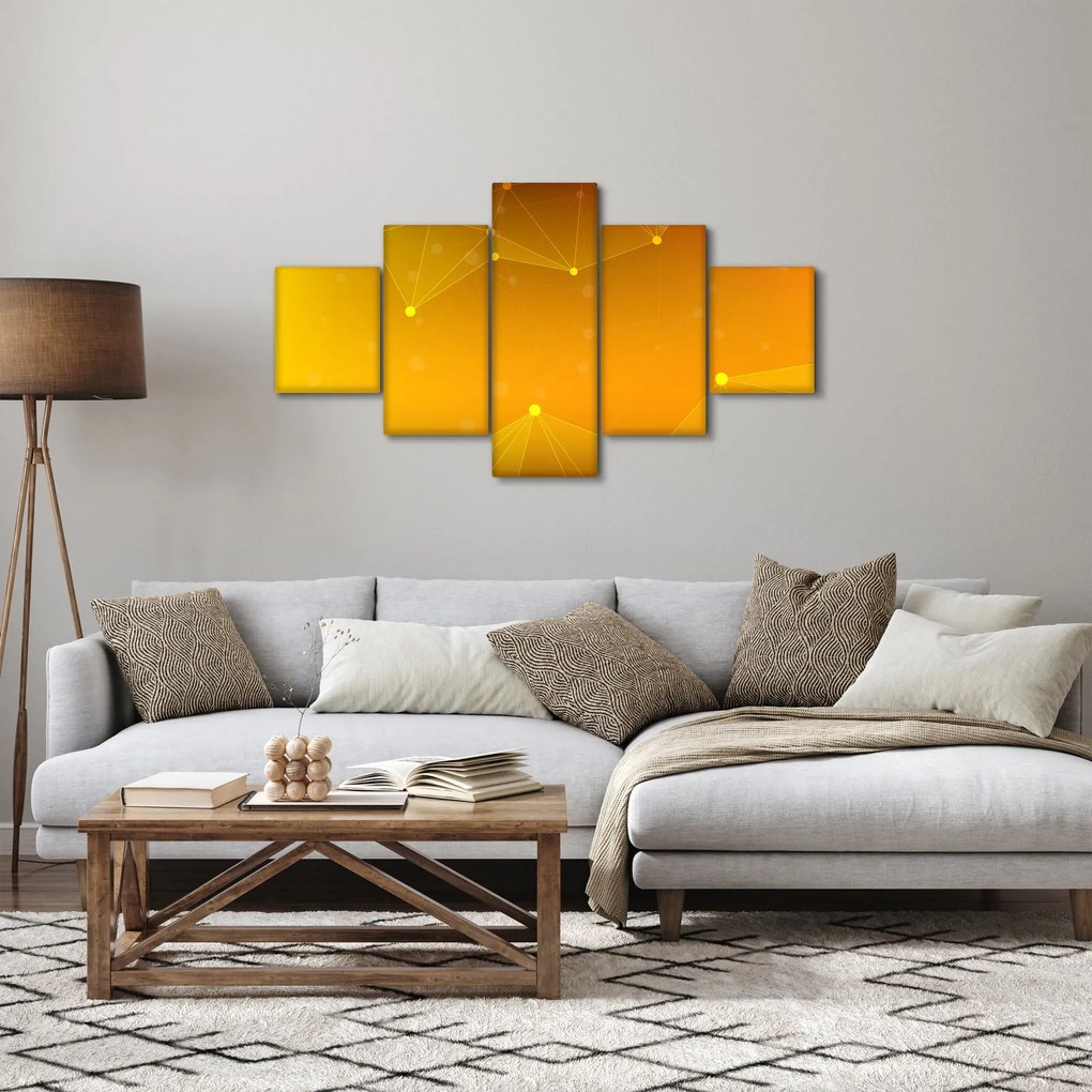Abstrakcyjny żółty obraz (125x70 cm)