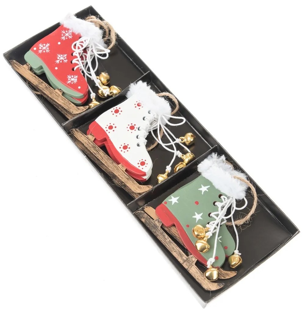 Zestaw dekoracji do powieszenia Łyżwy 3 szt.