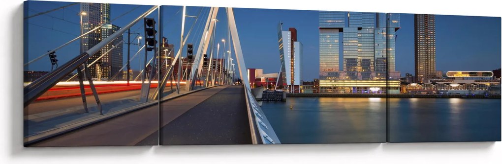 Obraz - Zmierzch w Rotterdamie, Holandia (170x50 cm)