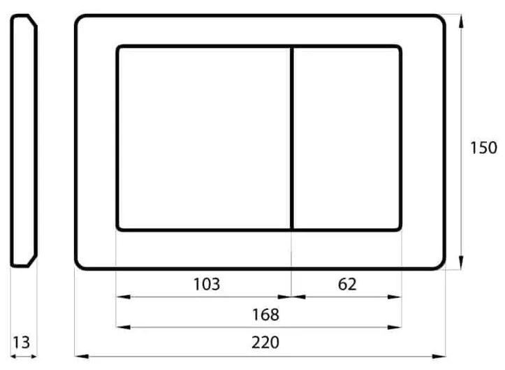 Przycisk spłukujący srebrny mat BUTTO