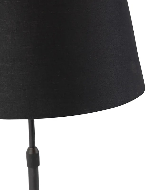 Lampa stołowa czarna z abażurem czarnym ze złotem 35 cm - Parte Nowoczesny Oswietlenie wewnetrzne