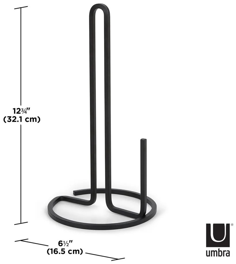 Czarny stalowy stojak na ręczniki kuchenne ø 17 cm Squire – Umbra