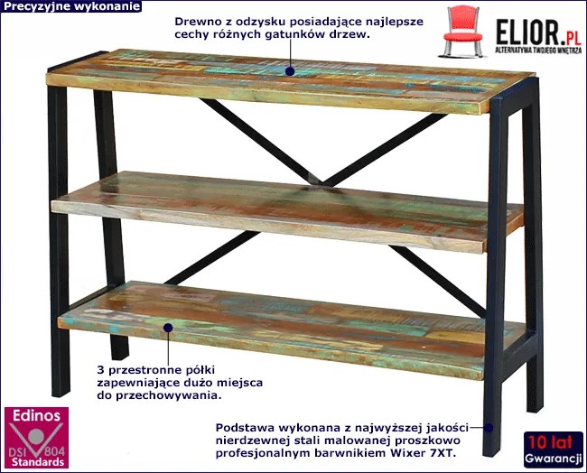 Metalowy regał industrialny na buty M5-W34