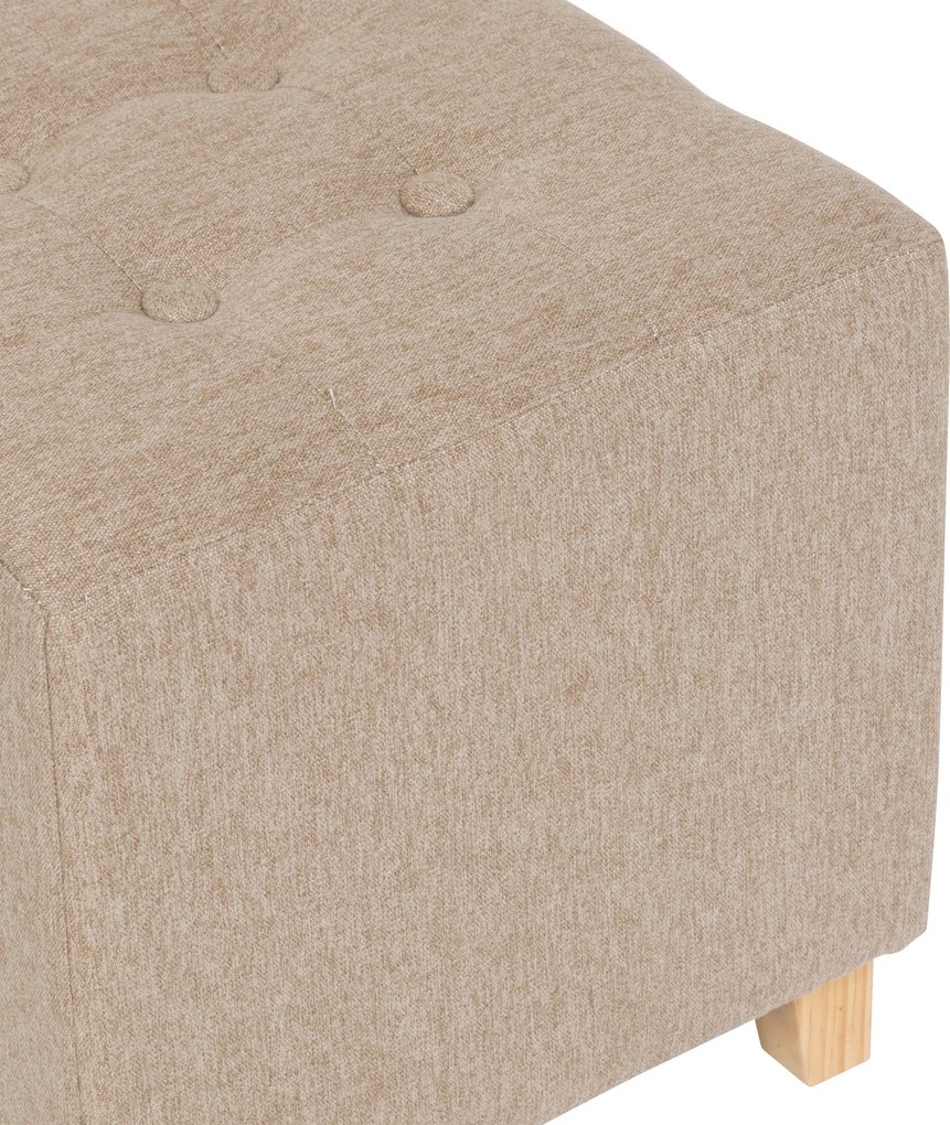 Pufa pikowana na nóżkach LEANDRE, 35 x 35 cm