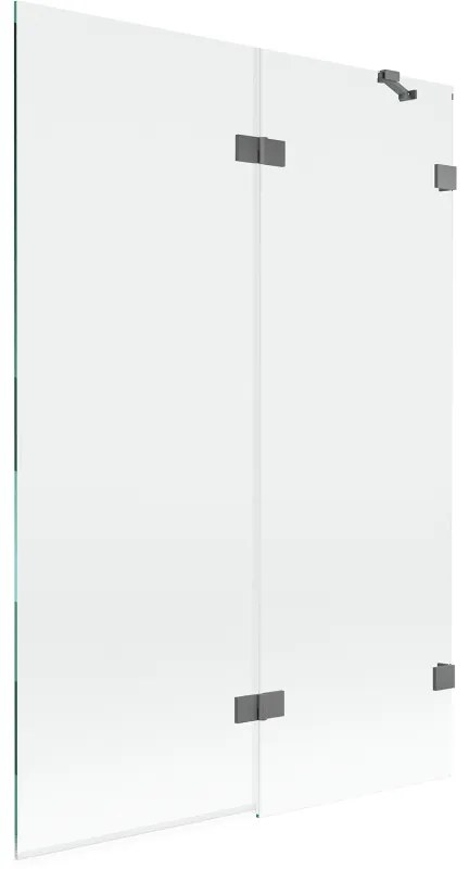 Mexen Lunar parawan nawannowy 2-skrzydłowy prawy 120 x 150 cm, transparent, gun metal - 897-120-100-95-00-P