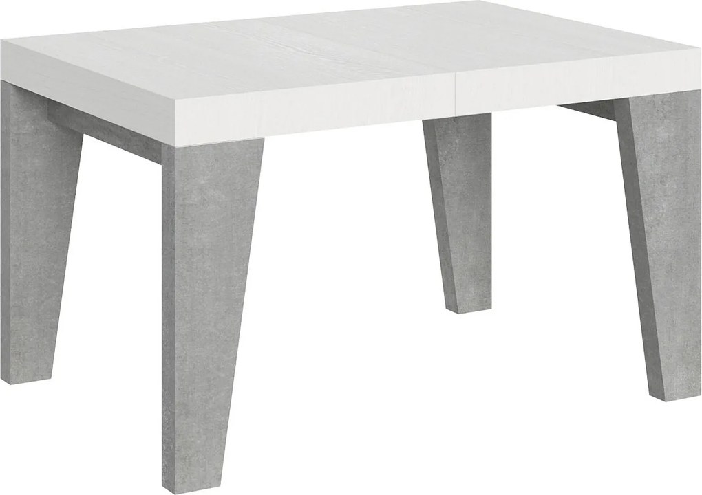 Stół rozkładany 90x130/234 cm Naxy Mix Blat jesionowy biały - Nogi cementowe