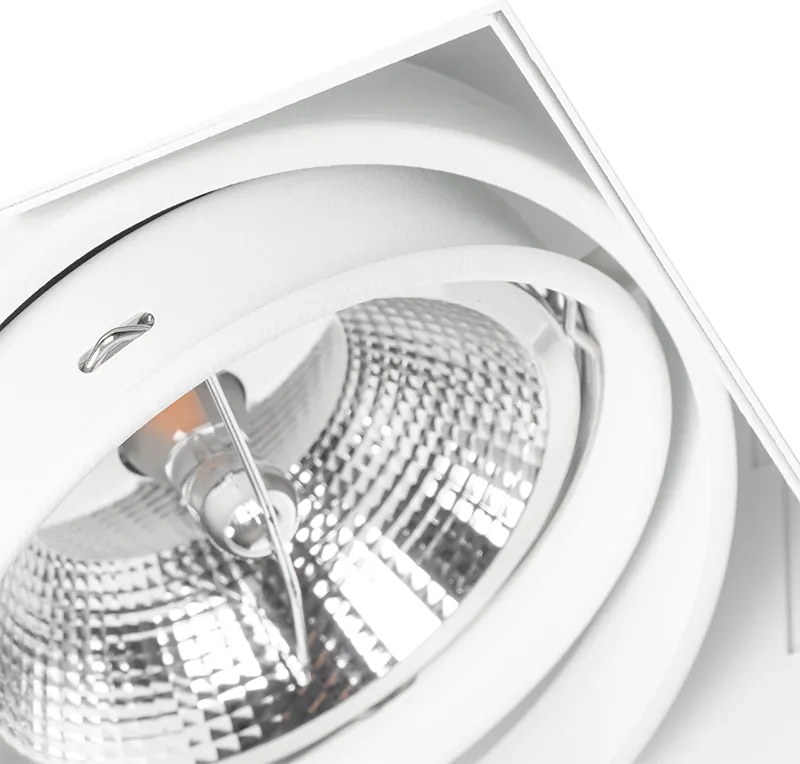 Zestaw 6 reflektorów wpuszczanych białych GU10 AR111 bezramkowych z regulacją - Oneon