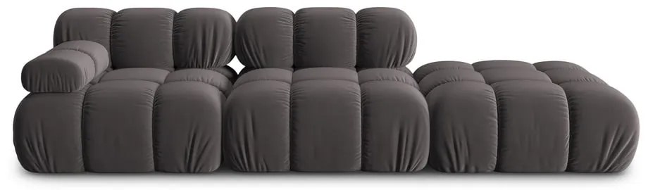 Ciemnoszara aksamitna sofa 282 cm Bellis – Micadoni Home