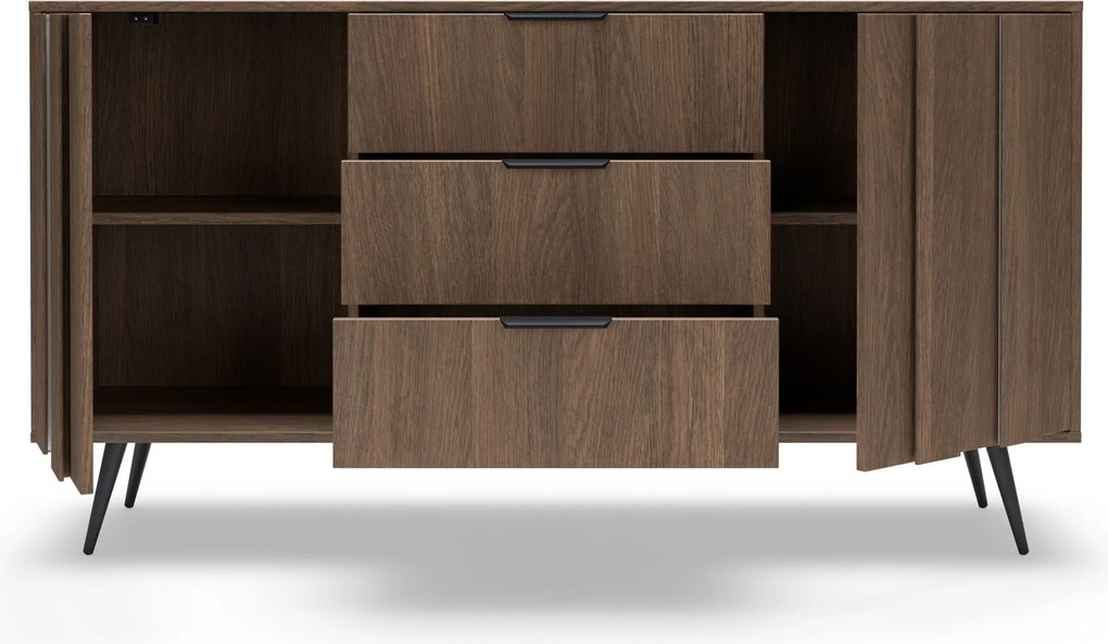 Komoda Flaro 153 cm z szufladami - dąb dunin