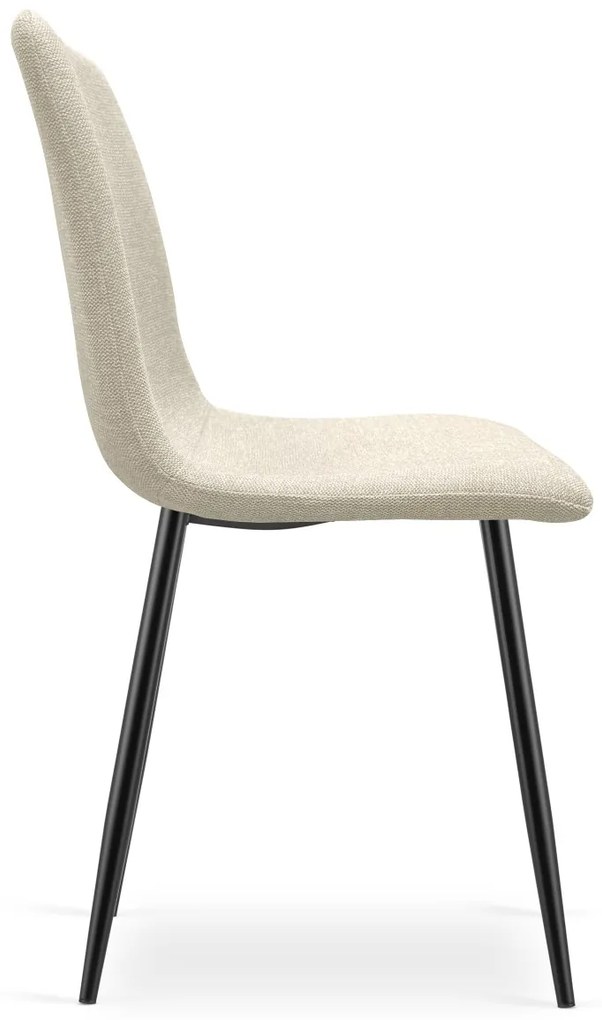 Zestaw jadalniany 1 + 4, stół CITY 110x75 cm dąb artisan + kremowe krzesło jadalniane RIFT z czarnymi nogami