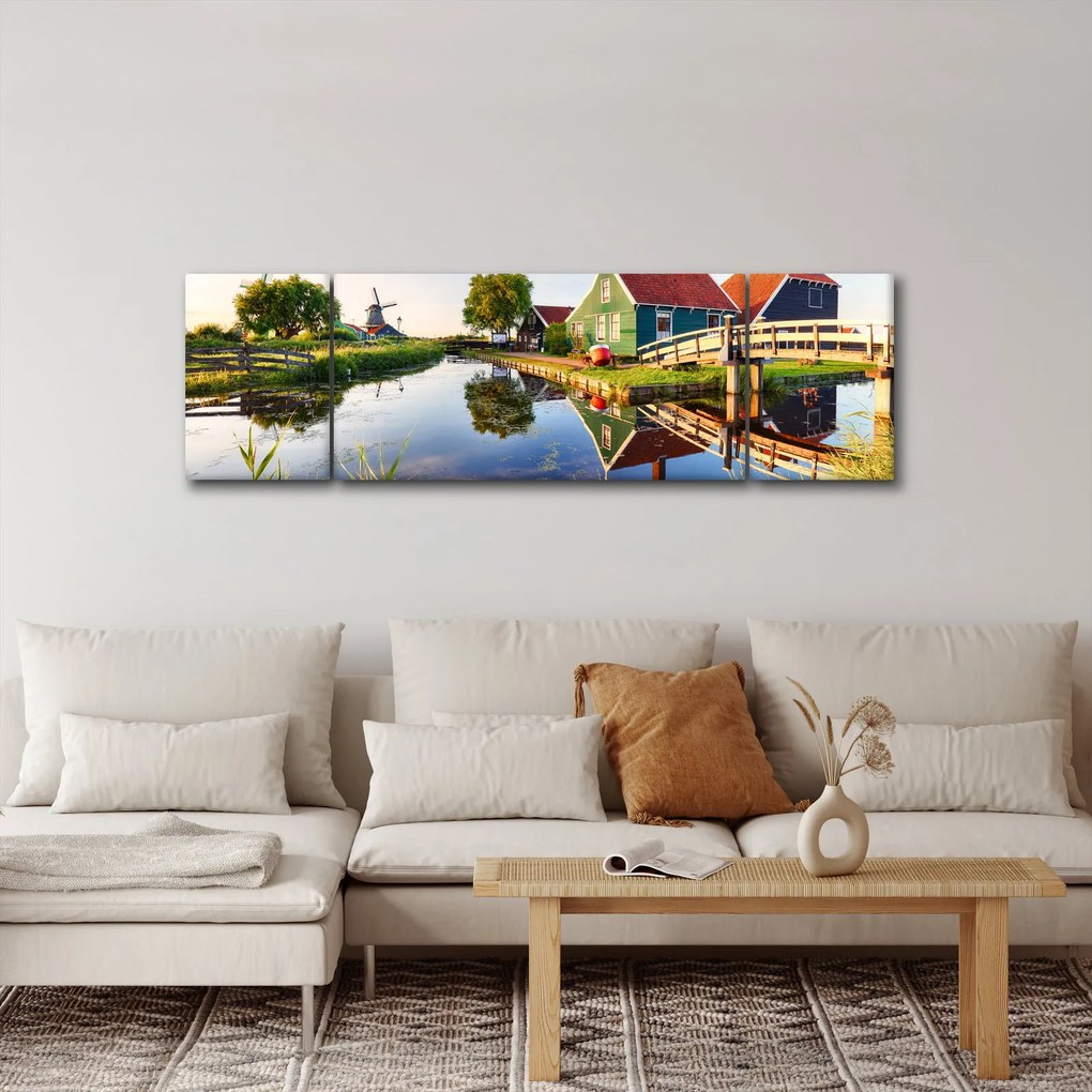Obraz holenderskich młynów (170x50 cm)