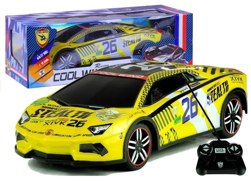 Auto zdalnie sterowane sportowe pilot r/c żółte