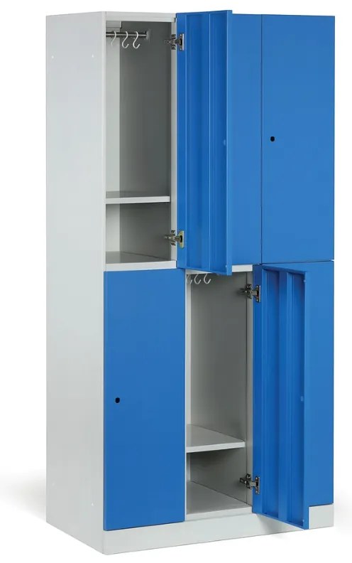 Szafka skrytkowa, 6 schowków, 1850 x 900 x 500 mm, demontaż, zamek RFID, drzwi zielone