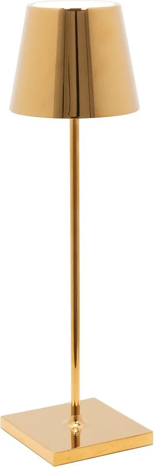 Lampa stołowa LED Poldina Pro Glossy Gold, ładowalna i ściemnialna, z czasem pracy na baterii do 12 godzin.