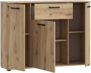 Trzydrzwiowa komoda z szufladą Niko 35-D78 dąb Artisan