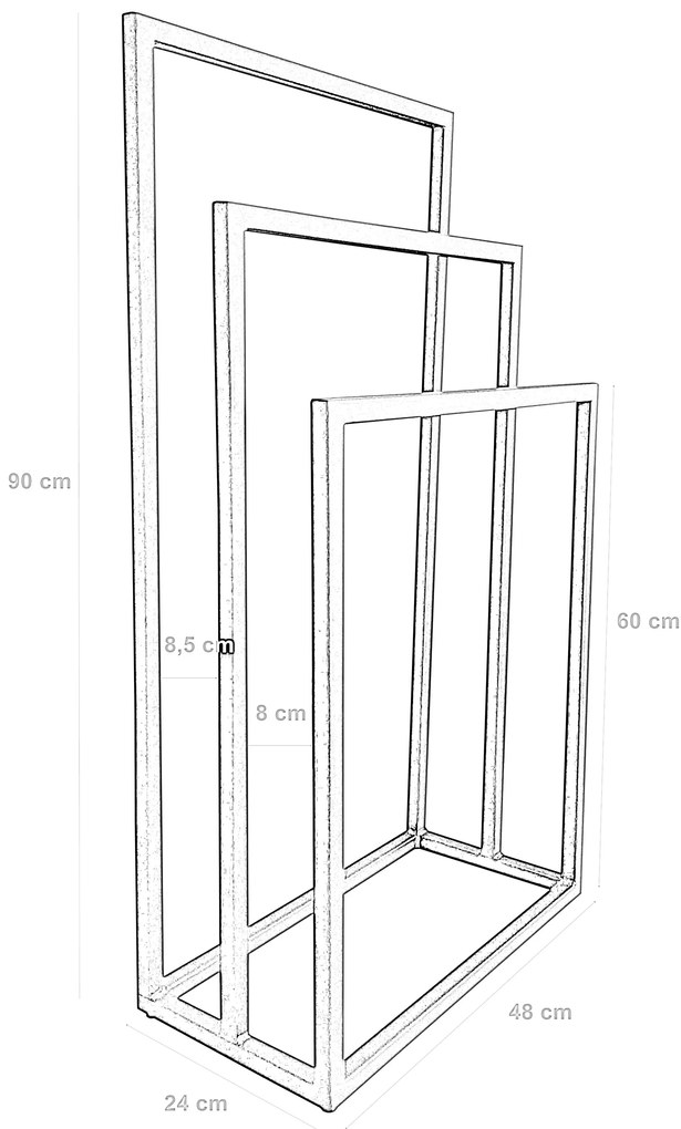 Stojak na ręczniki wieszak złoty LOFT 20mm