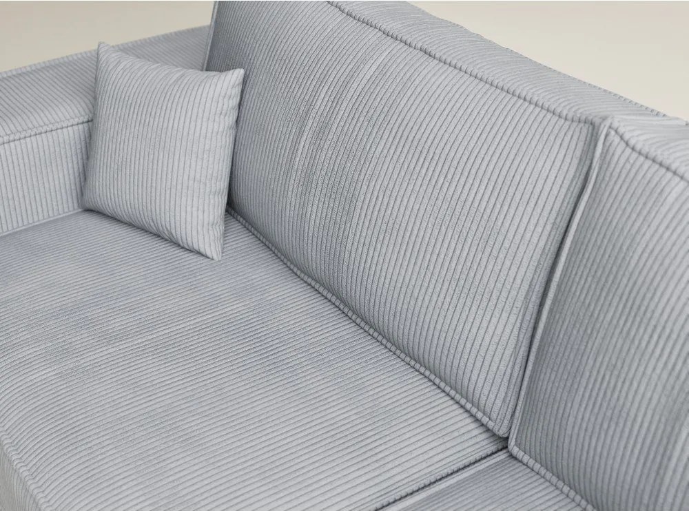 Szary sztruksowy rozkładany/ze schowkiem narożnik (prawostronny/w kształcie litery L) Tonga – Maison de Rêve