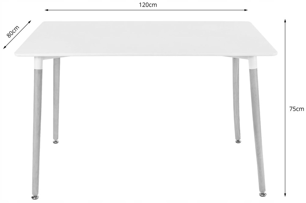 Zestaw jadalniany 1 + 4, stół ADRIA 120x80 czarny + krzesło BALI MARK czarne