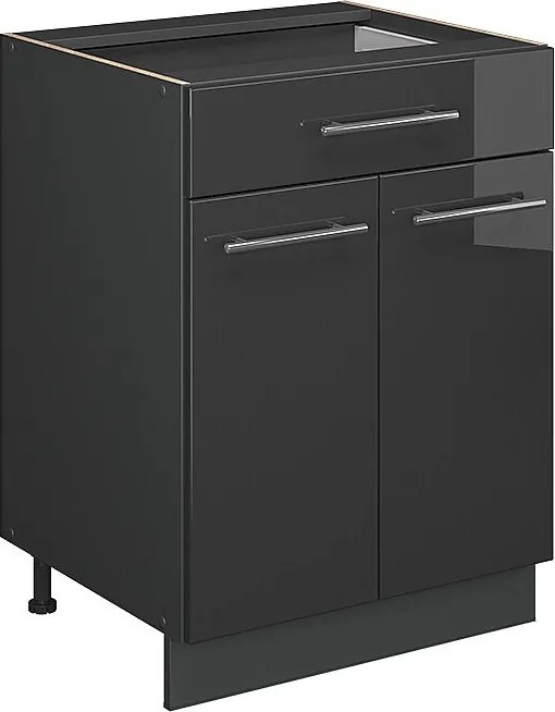 Szafka dolna do kuchni antracyt wysoki połysk 60x60x82 fame-line