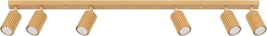 Lampa Sufitowa Minimalistyczny Karbon, Aluminium - 6 Źródło - L.117 X H.16.5 Cm - Złoty