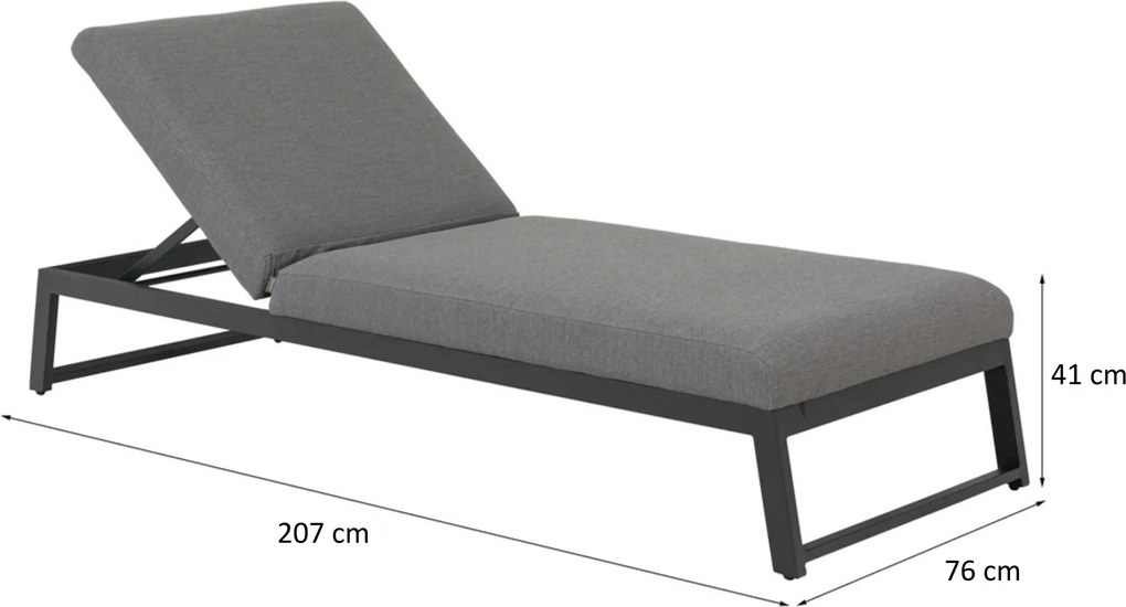 Doppler MELIA LIKA-TEX® leżak ogrodowy szary