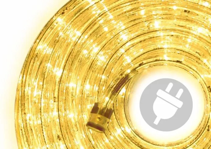 LED świetlny kabel - 240 diod, 10 m, żółty