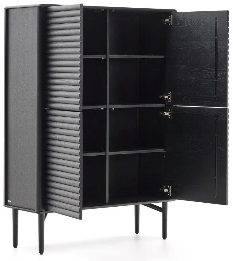 Czarna szafka w dekorze dębu 104,5x144x40 cm Lenon – Kave Home