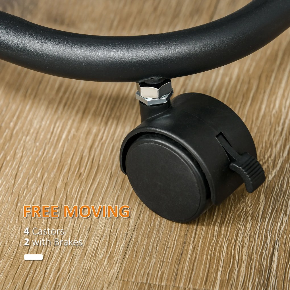 HOMCOM Wózek kuchenny z 4 poziomami, kosze z siatki, górna półka, obrotowe kółka, czarny | Aosom PL