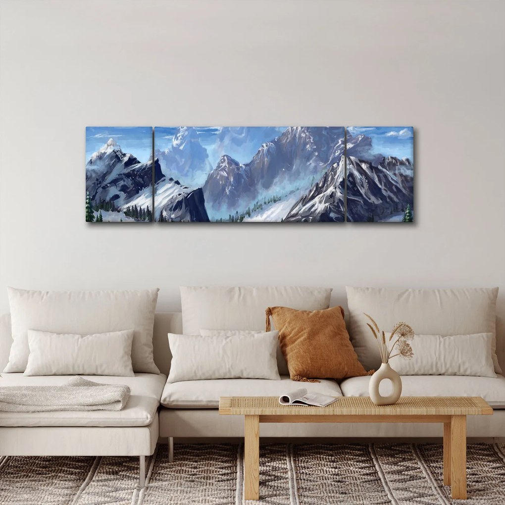 Obraz - Malowane góry (170x50 cm)