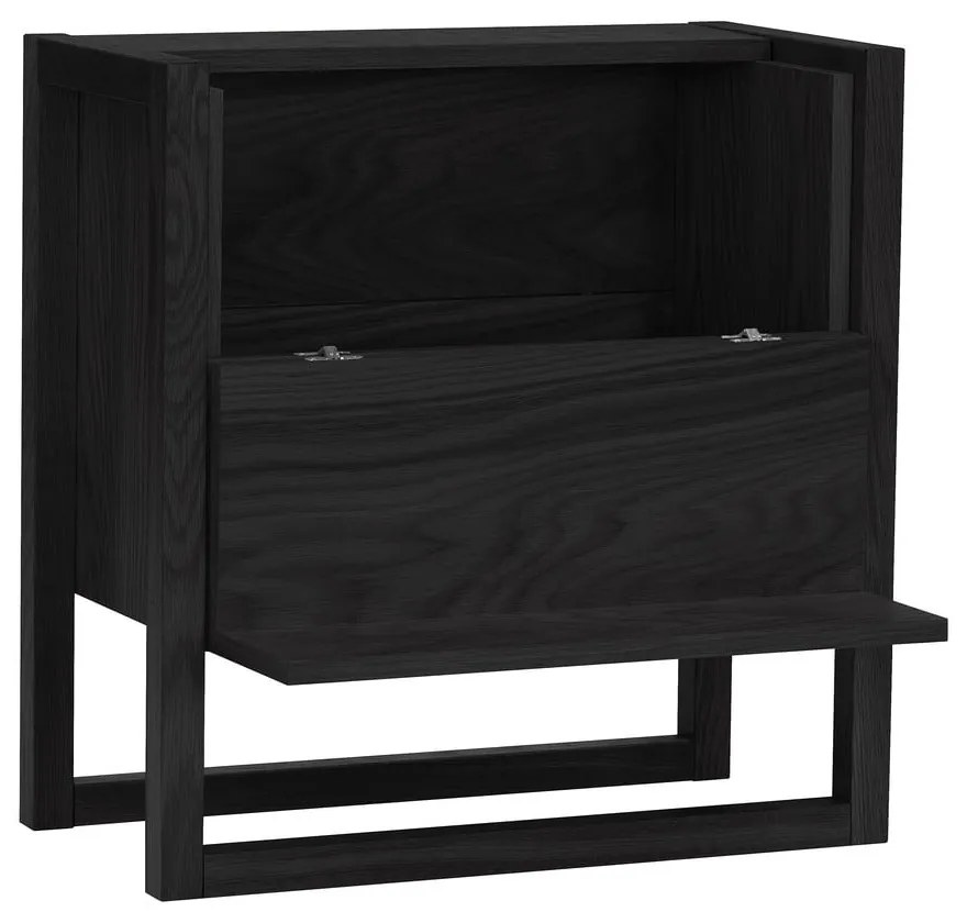 Czarny barek z drewna dębowego 59x60 cm Woodman NewEst