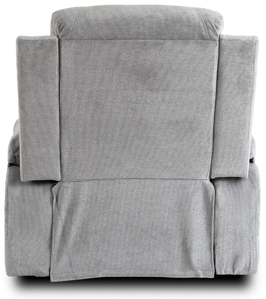 Fotel Masujący BOX 2 Rozkładany z Podnóżkiem Szary Nowoczesny