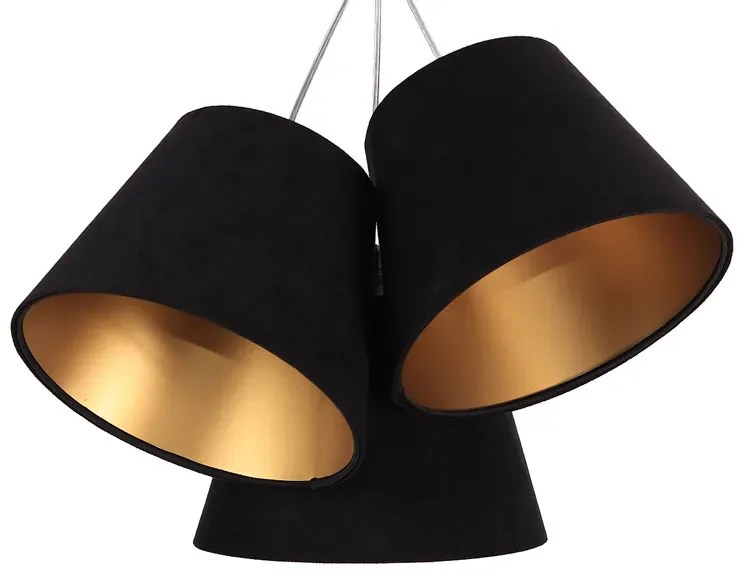 Czarno złota lampa wisząca z abażurami E1-W88