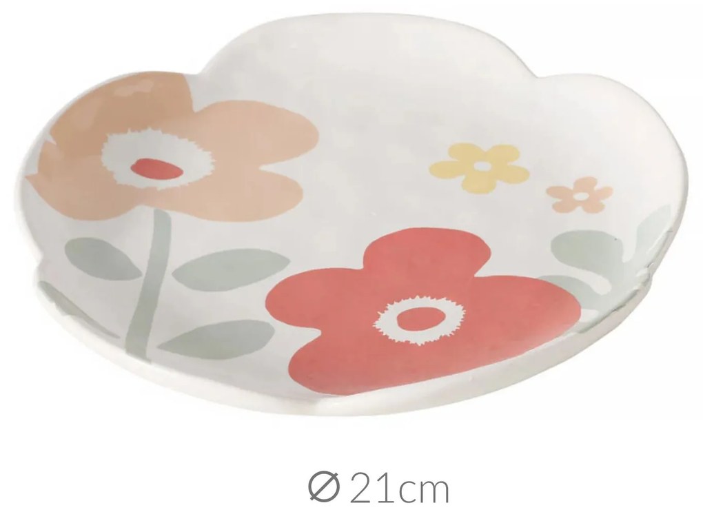 Talerz kwiat CRYSANTO, ceramiczny, Ø 21 cm