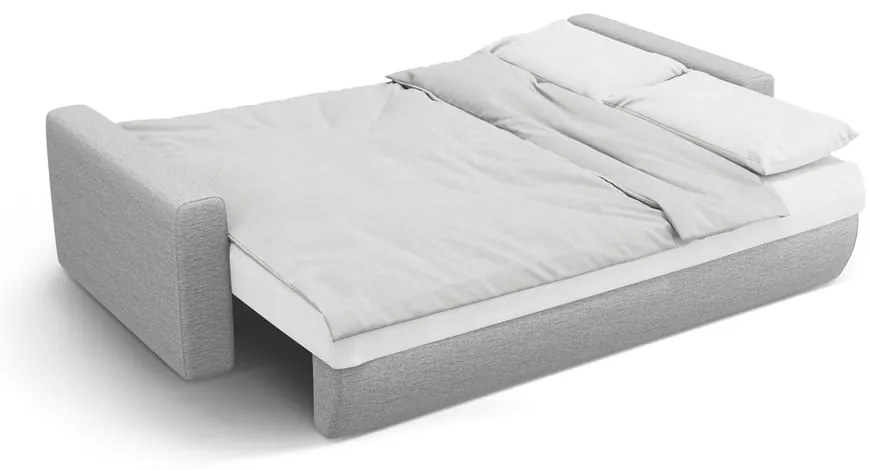 Jasnoszara rozkładana sofa ze schowkiem 238 cm Belfast – Cosmopolitan Design
