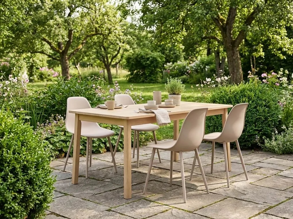 Krzesło do kuchni OSAKA plastikowe, beżowe