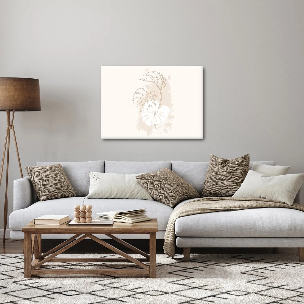 Obraz - Line art monstera N⁰1 (70x50 cm)