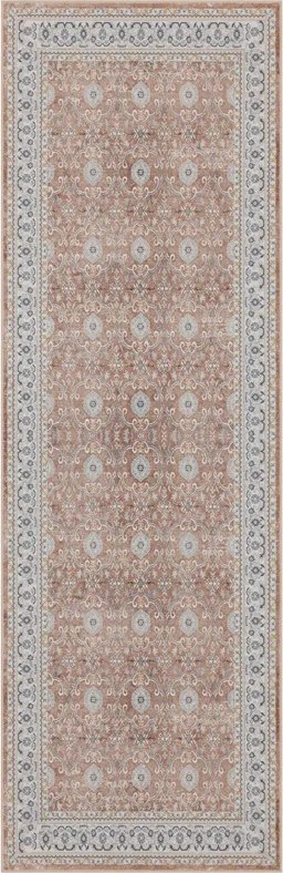 Dywan vintage INKA Ornament z Efektem Postarzenia Terakota 80 cm x 250 cm