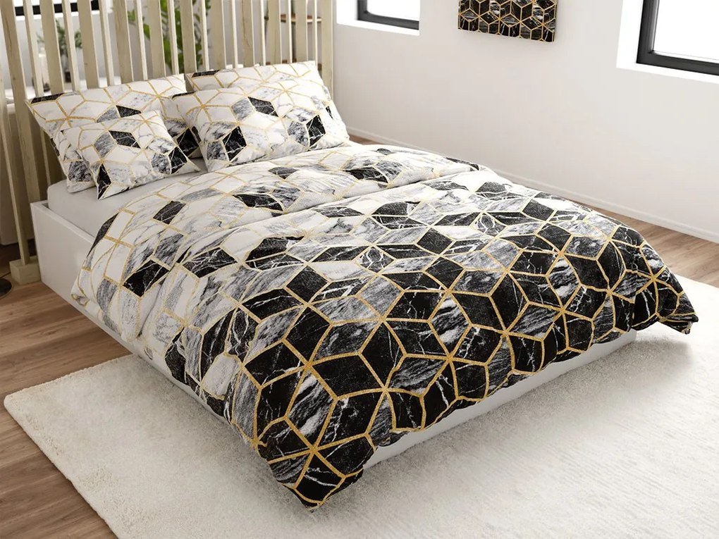 PrzytulneMieszkanie.pl PrzytulneMieszkanie.pl Bawełniana pościel ATHENA POLY czarna Rozmiar pościeli: 2 szt 70 x 90 cm | 200 x 220 cm