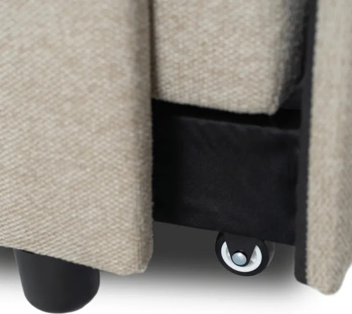 Fotel Wypoczynkowy Rozkładany IBERIS 67 cm Beżowy Tapicerowany Nowoczesny