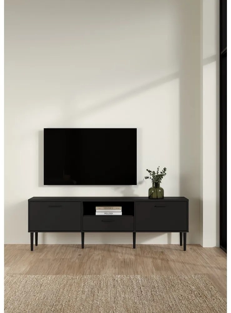 Czarna szafka pod TV 177x57 cm Media – Tvilum