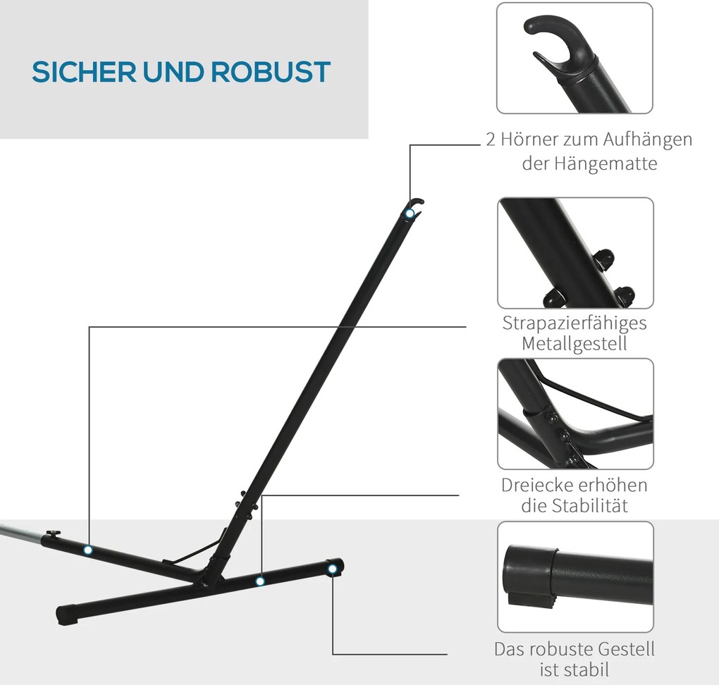 Stabilny i Regulowany Stojak do Hamaka Outsunny dla Maksymalnego Relaksu w Ogrodzie lub na Tarasie