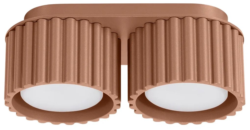 Plafon dwupunktowy AURA 2 mocca GX53 ryflowany SOLLUX LIGHTING