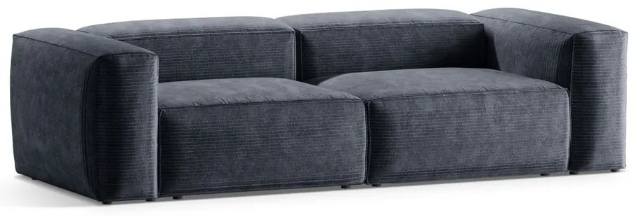 Szaroniebieska sztruksowa sofa 264 cm Bergamo – Cosmopolitan Design