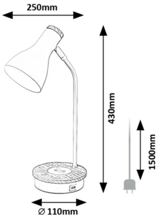 Rabalux 74001 lampa stołowa Mosley, biały