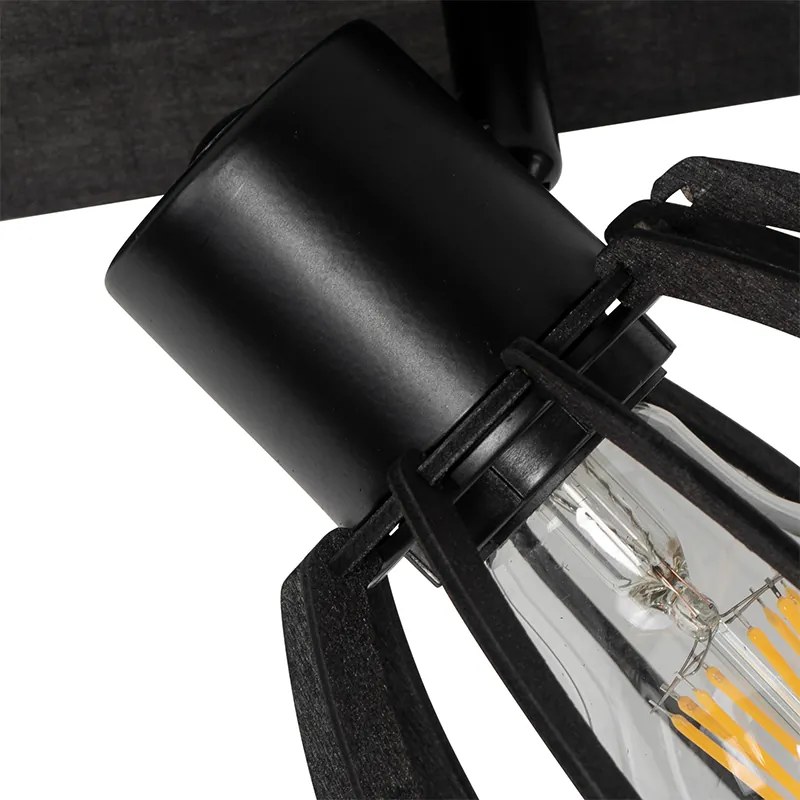 Industrialna lampa sufitowa czarna 2-światłowa - Fotu