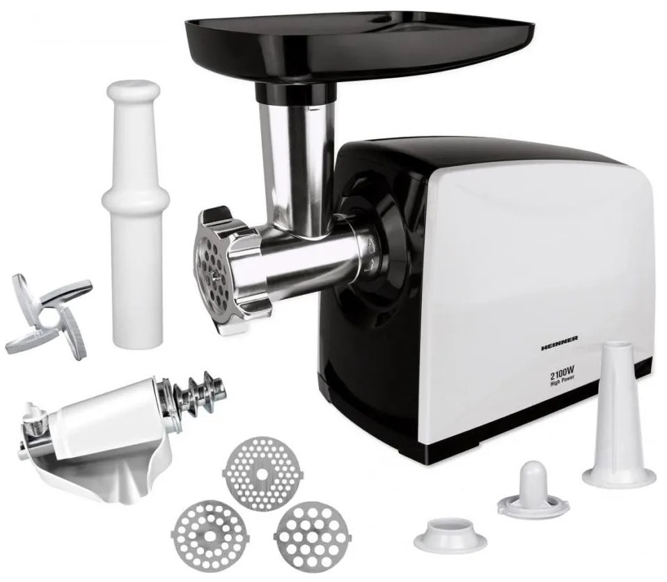 Heinner MG-2100BKWH - Maszynka do mielenia mięsa 2100 W/230 V czarna/biała