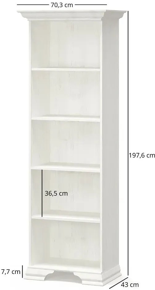 Regał klasyczny wysoki na książki sosna anderson A9-F01